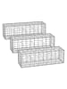 SONGMICS 3er-Set: Gabione in Silber - (B)100 x (H)30 x (T)30 cm