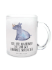 Mr. & Mrs. Panda Teetasse Glas Einhorn Nashorn mit Spruch in Transparent