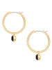 Lulu & Jane Creolen aus Messing mit Glaskristall in gelbgold