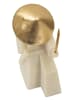 Mauro Ferretti Samurai-Figur aus beigefarbenem und goldfarbenem Kunstharz, 14 x 9 x 24,5 cm