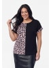 faina Women Plus Size T-Shirt in Multicolor Black