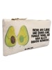 Mr. & Mrs. Panda Waschbeutel Avocado Pärchen mit Spruch in Weiß