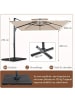 COSTWAY 300 cm Sonnenschirm mit Doppeldach Alu mit Kurbel in Beige