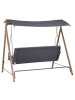 Beliani Gartenschaukel BONAGIA in Grau/Braun - (W) 194 x (H) 172 x (L) 136 cm