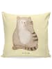 Mr. & Mrs. Panda Kissen 40x40 Katze Sitzen ohne Spruch in Gelb Pastell