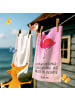 Mr. & Mrs. Panda Handtuch Flamingo Classic mit Spruch in Aquarell Pink