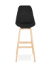 KADIMA DESIGN Barhocker aus Eichenholz mit Stoffsitz | Sitzhöhe 75 cm in Schwarz-Beige