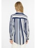 Usha Women Blouse in white navy blue