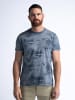 Petrol Industries T-Shirt mit Allover-Muster Bask in Blau