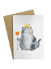 Mr. & Mrs. Panda Grußkarte Katze König ohne Spruch in Weiß
