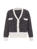 NAEMI Damen Strickjacke in Schwarz Wollweiss