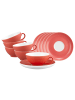 Seltmann Weiden 6er Set Teetassen mit Untertassen Liberty Pure Colors 140 ml in Flamingo Red