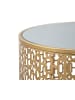 Mauro Ferretti Set aus 2 geschnitzten Goldmetalltischen Ø cm 41x50-37,5x47