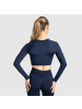 SMILODOX Crop Longsleeve Maysa in Marineblau