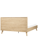 Beliani Doppelbett MONPAZIER in Heller Holzfarbton - (W) 167 x (H) 99 x (L) 209 cm