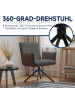 Home Nature Wohnkonzept Essstuhl aus Cord quadratisch 360° drehbar in Dunkelgrau 49x56x87 cm