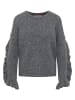 myMo ROCKS Damen Strickpullover in Dunkelgrau Melange