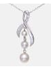Diamant L'éternel Halskette mit Anhänger aus 375 Weißgold mit Diamant mit Perle