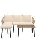 home24 Loungeset Tebon 3-teilig in Braun / Beige