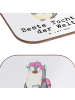 Mr. & Mrs. Panda Glas-Untersetzer Pinguin Beste Tochter der Welt... in Weiß