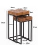 KADIMA DESIGN Satztisch 2er-Set | Sheesham/Metall, Massivholz