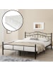 en.casa Metallbett Florenz mit Matratze in Schwarz (B)180cm