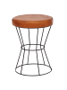 KADIMA DESIGN Sitzhocker Echtleder / Metall 35 x 48 x 35 cm Design Hocker Rund