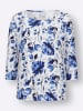Sieh an! 3/4-Arm-Shirt in weiß-marine-bedruckt