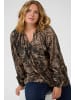 KAFFE curve Bluse kurzarm KCjamia Regular fit in Brown Graphic Print