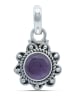 mantraroma 925er Silber - Kettenanhänger (L) 13 x (B) 23 mm mit Amethyst