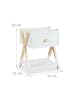 relaxdays Kinder-Nachttisch in Weiß/ Natur - (B)34 x (H)42 x (T)32 cm