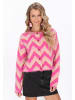 IZIA Cardigan in pink multicolor