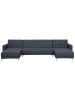 Beliani Modulsofa ABERDEEN in Grau/Silber - (W) 348 x (H) 83 x (L) 168 cm