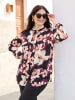 sheego Langarm-Bluse in schwarz-koralle-bedruckt