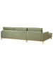 Beliani Ecksofa SIGGARD in Grün/Braun - (W) 296 x (H) 82 x (L) 163 cm
