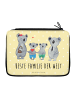 Mr. & Mrs. Panda Etui für Stifte Koala Familie zwei mit Spruch in Gelb Pastell