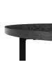 home24 home24 Runder Beistelltisch aus furniertem MDF & Metallgestell in Eiche Schwarz, Ø 50 cm in Eiche Schwarz