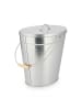 relaxdays Ascheeimer in Silber - 22 Liter