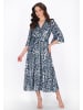 faina Women Dress in blue multicolor leo