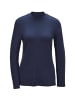GOLDNER Kurzgröße:  Stehkragenshirt mit Langarm in marine