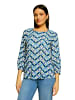 CARTOON Blusenshirt mit Schnürung in Blau/Grün