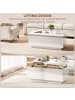 HOMCOM höhenverstellbarer Couchtisch in Hochglanzweiß 102L x 48B x 54,5H cm