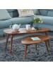 KADIMA DESIGN Retro-Couchtische aus Massivholz, 2er Set, Nierenform, handgefertigt in Braun