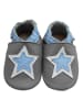 Mejale Leder-Krabbelschuhe "Stern" in Grau