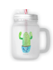 Mr. & Mrs. Panda Trinkglas Mason Jar Kaktus Happy ohne Spruch in Transparent