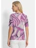 GOLDNER Kurzgröße:  Viskoseshirt mit kunstvollem All-over-Print in flieder / gemustert