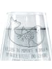 Mr. & Mrs. Panda Trinkglas Robbe Liegen mit Spruch in Transparent