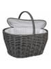 UNUS Einkaufskorb inkl. Kühltasche in Rattan-Optik Henkelkorb in Grau