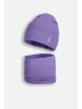 MOKIDA Baumwollset Mütze + Schal in violett