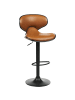 Beliani 2er-Set Drehhocker CONWAY in Braun/Schwarz